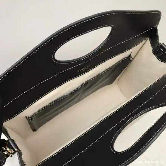 Official First Bag Ru Canvas Medium Graphic Bag Pocket Leather Logo BURBERRY and 0518